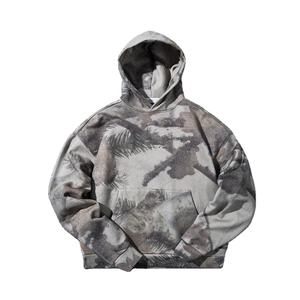 Sudadera con Capucha Personalizada de Camuflaje, 100% Algodón, Forro Grueso, Transpirable, para Hombre, Estilo Urbano, con Bolsillo Canguro - Product Image 1