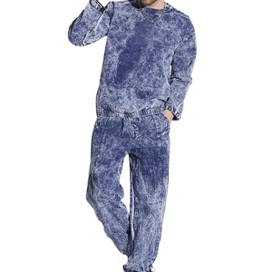 Men's <b>Tie</b> <b>Dye</b> Sweatshirt And Pants <b>Set</b> Full Sleeve Crew Neck Loose Fit 100% Cotton Breathable Casual Tracksuit Spring Wear - Product Image 1