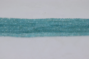 100% perles d'aigue-marine à facettes naturelles 5mm pierres précieuses en vrac perles d'aigue-marine brin - Product Image 3