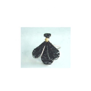 Anneaux de serviette modernes en perles de verre noir pour la restauration et l'hôtellerie, disponibles en toutes couleurs de perles - Product Image 2