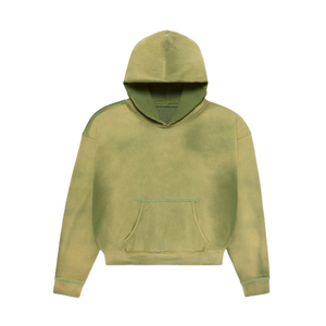 Sweat à capuche surdimensionné en coton 100% de haute qualité, délavé à l'acide, avec logo personnalisé, style vintage, en molleton français, thermique pour l'hiver - Product Image 1