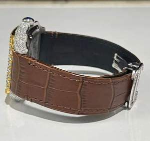 Montres de luxe personnalisées pour hommes, montres Moissanite Hip Hop entièrement serties, cadran bleu argenté et doré, montre analogique avec diamants bleus Moissanite - Product Image 4