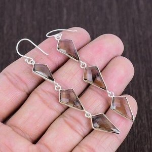 Pendientes de turmalina, plata de ley, estilo bohemio, hechos a mano, regalo único para mujer - Product Image 3