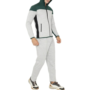 Men's Color Blocking Tracksuit Full <b>Zip</b> <b>Hooded</b> Sweatshirt With Side Pockets Casual Wear Polyester Cotton Blend Regular Fit - Product Image 4