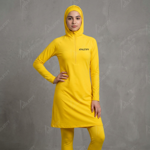 Conjunto de Burkini de Manga Larga para Mujer Musulmana, Talla Grande, Leggings Transpirables, Traje de Baño Deportivo para Playa - Product Image 1