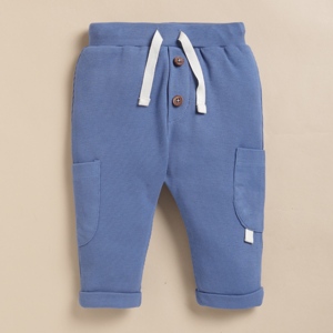 Leggings de bolsillo con cordón de elastano de bambú orgánico de primera calidad-Denim ligero - Product Image 1