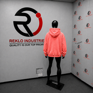 Sudadera con capucha extragrande rosa coral lavado con cremallera completa, estilo vintage streetwear, corte holgado y bolsillos de parche - Product Image 4