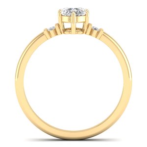 REYES Luxury Custom 925 Silver Oval Cut 1.36Ct Moissanite Engagement <b>Ring</b> 14K 18K Solid Yellow Gold Wedding Jewelry Parties - Product Image 4