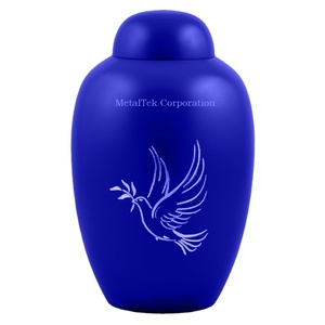 ที่ใส่เถ้ากระดูกและเถ้ากระดูกที่แกะสลักไว้สำหรับพิธีฝังศพทำจากอะลูมิเนียมป้องกันสนิมสีน้ำเงิน - Product Image 1