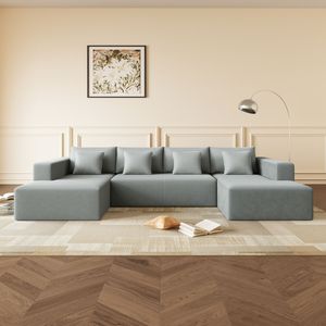 Nuovo arrivo moderno divano componibile a forma di U a forma di U ampio Comfort cuscini di peluche per salotti - Product Image 2