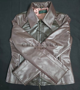 Veste en cuir d'agneau véritable pour homme, style motard vintage classique, avec doublure amovible zippée, pour l'hiver, en vente. - Product Image 1