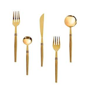 Ensemble d'ustensiles de cuisine modernes en acier inoxydable 5 pièces, finition dorée premium, polissage miroir, outils de cuisson, couverts, à prix avantageux - Product Image 2