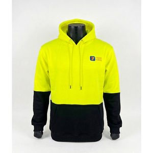 Sweat-shirt de sécurité à capuche haute visibilité ANSI Classe 3, manches contrastées, logo personnalisé, tissu tricoté 100% polyester pour - Product Image 1