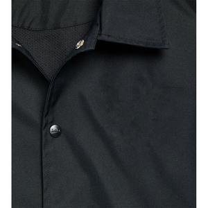 Veste Coach Unisexe Noire Coupe Ample en Softshell Enduit Résistante à l'Eau Style Décontracté Streetwear avec Fermeture Éclair et Ourlet à Cordon Ajustable - Product Image 4