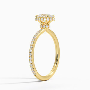 Bague classique en or, style diamant étincelant, élégante, romantique, pour fiançailles, mariage, bijoux de mariée - Product Image 1