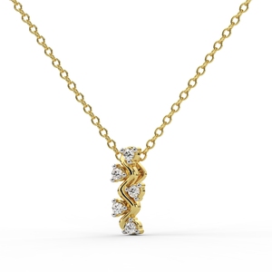 จี้เพชรทรงกลมเจียระไนแบบบริลเลียนท์ 14K ทองคำแท้ ประดับเพชรแล็บโกรว์ (แบบเติมเพชร) ได้รับการรับรองจาก IGI พร้อมชุบโรเดียม สำหรับผู้หญิง - Product Image 2