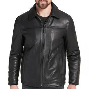 Veste de moto d'hiver vintage en cuir véritable pour homme, écologique, imperméable, coupe-vent, avec fermeture éclair et doublure matelassée - Product Image 6