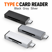 Lecteur de carte TF portable de type C, adaptateur OTG en alliage d'aluminium USB 2.0 pour smartphone, tablette, appareil photo, transfert de fichiers