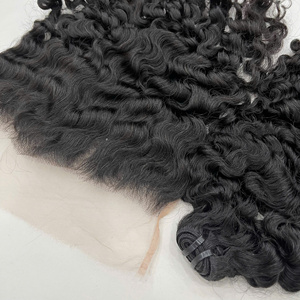 Pelucas de cabello humano con encaje frontal suizo HD y encaje frontal, cabello virgen, cierre de encaje, cabello rizado birmano al vapor, color natural. - Product Image 2