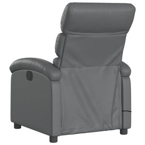 Fauteuil inclinable standard en similicuir gris avec fonction massage - Product Image 6
