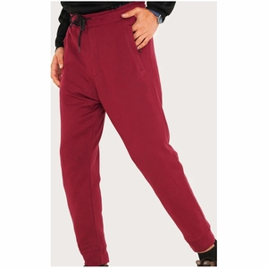 Pantalon de jogging décontracté rouge pour homme avec taille élastique et poches latérales – Idéal pour l'automne - Product Image 2