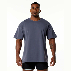 T-shirt à manches courtes pour homme, couleur unie, col rond, décontracté, 100% coton, jersey tricoté, respirant, coupe régulière - Product Image 1