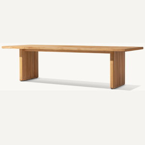 Mesa rectangular hecha de madera de teca ecológica con un estilo moderno, adecuada para villas o jardines, duradera. - Product Image 6