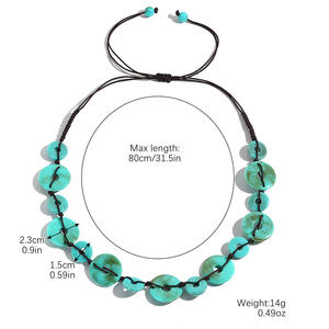 Collier de perles irrégulières en résine faites à la main, multicolores, bijoux de mode, artisanat moulé, pour femmes et filles - Meilleures ventes - Product Image 5