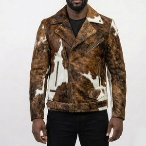 Blousons en cuir à poils personnalisables de qualité supérieure avec fermeture éclair et col rabattable, design tendance, pour l'extérieur, vente en gros - Product Image 1