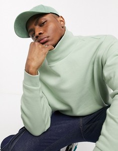 Suéter de Cuello Alto Verde Claro para Hombre, Corte Regular, Tejido de Algodón, Informal, para Otoño - Product Image 1