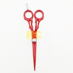 Ciseaux de Barbier Rouge en Acier Inoxydable, Kit d'Outils de Coiffure Professionnel à Pointe Droite Tranchante, Durables – Meilleures Ventes - Product Image 6