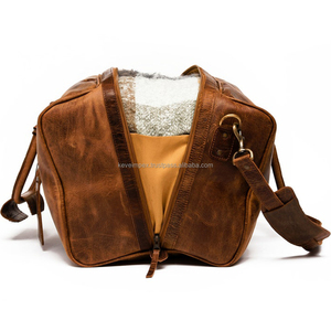Sacs de voyage en cuir véritable de qualité supérieure, couleur marron, pour week-end, nuitée, sport, gym, pour hommes, USA - Product Image 5
