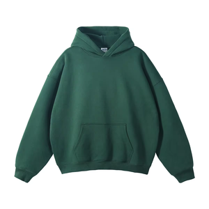 เสื้อฮู้ดดี้ผู้ชายผ้าฝ้าย 100% ลายนูน หนานุ่ม น้ำหนักมาก ผ้าฟลีซ ทรงโอเวอร์ไซส์ ลายเรียบ ทอแบบถัก  รับสกรีนโลโก้ - Product Image 4