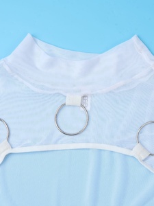 <strong>Men</strong> Mock Neck Long Sleeve T-Shirt See-Through Mesh Half <strong>Crop</strong> <strong>Top</strong> Party Stage Performance Clubwear Wholesale Bulk <strong>Crop</strong> <strong>Tops</strong> - Product Image 5