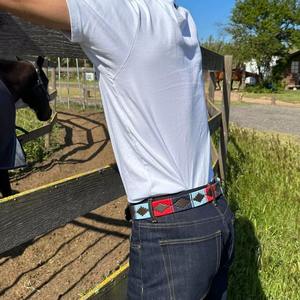 Ceinture en cuir argentin de 3,8 cm de large pour homme, en cuir de vachette pleine fleur, boucle ardillon en alliage, style rétro décontracté - Product Image 4