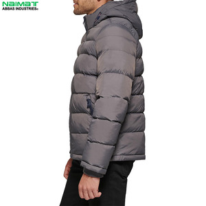 Eco Friendly Recycled Fabric Puffer Jacket Men Green Material Warm Padded Casual <b>Quilted</b> Outwear Parka - Product Image 1