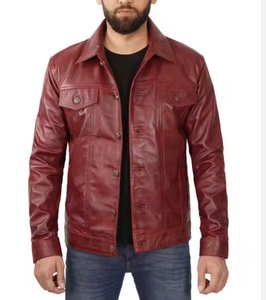 เสื้อแจ็คเก็ตหนังแท้ทำมือสไตล์วินเทจจากปากีสถานสำหรับผู้ชาย ปรับแต่งได้ คอตั้ง แฟชั่นฤดูหนาว - Product Image 5