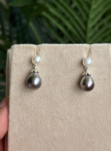 Pendientes Clásicos de Perlas de Agua de Mar en Forma de Gota, Plata 925, Joyería para Uso Diario de Mujer - Product Image 4