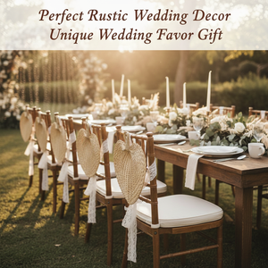 Éventail artisanal en feuilles de palmier naturelles, portable, rustique, pour décoration de mariage, souvenir, décoration murale, cadeau de mariage - Product Image 3