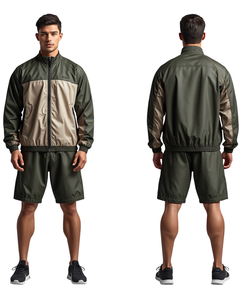 <b>Men</b> Lightweight Color Blocking Windbreaker Tracksuit With Zipper Fly And Side Pockets Sporty Casual Outfit Spring Season - Product Image 1