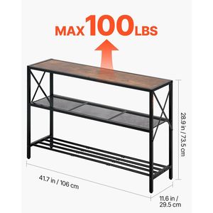 Consolle da 41,7 Pollici a 3 Livelli, Tavolo Lungo e Stretto per Ingresso, Corridoio o Arredamento Casa - Product Image 3