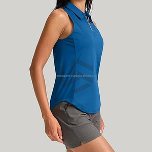 Camisetas de Tenis de Secado Rápido con Cierre, Camisetas de Golf Cómodas que Absorben el Sudor, Polos sin Mangas para Mujer - Product Image 2