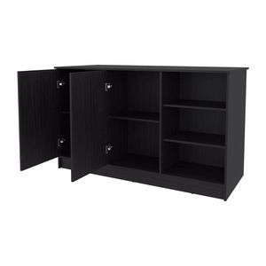 Isola e carrello da cucina Wengue a 2 ante e con vano aperto - Product Image 4
