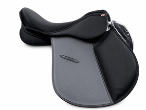 Selle de saut et de course pour cheval en cuir Premium Star avec arceau en plastique, tailles adultes 12-18, siège disponible - Product Image 4