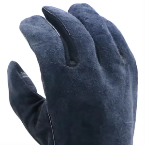 Heavy Duty Blue Split Leather Welding <b>Gloves</b> <b>Long</b> Cuff Heat Resistant Protective Safety Work <b>Gloves</b> For Industrial Construction - Product Image 4