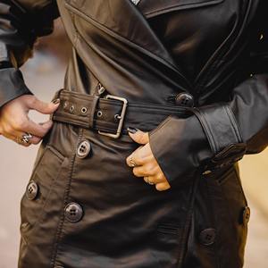 Veste d'hiver pour homme en cuir d'agneau véritable, design long, fermeture éclair, ceinture au dos, poches spacieuses, style urbain - Product Image 5