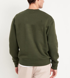 Sweat-shirt à col rond pour homme, vert olive, coupe classique, logo imprimé, pull décontracté, tricot d'automne, 100% coton - Product Image 6