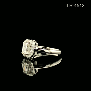 Anillo de Diamantes Cultivados en Laboratorio con Corte Esmeralda de 1.20CTW para Mujer, Certificado por IGI, con Marco Halo, Chapado en Oro Blanco de 14K y Rodio, 3GMS, Moderno, Marca RAHA EXPORT - Product Image 2