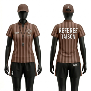 Maillot d'arbitre de lacrosse pour femmes, tissu polyester respirant 180 GSM, couleurs orange et bleu marine, impression par sublimation, logo personnalisé - Product Image 2