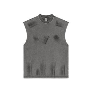 Débardeur côtelé 100 % coton, coupe ajustée, col ras du cou, personnalisé avec votre marque, imprimé sur mesure, écologique, pour hommes - Product Image 3
